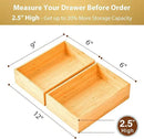 Umilife Bamboo Kitchen Drawer Organizer, Extra High Silverware Tray, Flatware Cutlery Storage Box, Multi-Use Holder in Office, Bathroom, Pantry - 9"x6"x2.5" (Set of 2) by CozyNest Decor