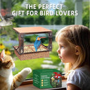 Window Bird Feeder with Strong Suction Cups, Metal Bird Feeders for Outdoors Birdwatching Gifts for Cats & Nature Lovers by CozyNest Decor