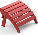 SERWALL Folding Adirondack Footrest, All Weather Adirondack Ottoman Without Assembly, Red by GreenHaven Gardens