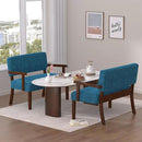 Accent Chair 2 Seat, Arm Chairs with Soft Seat and Armrests for Living Room, Love seat for Dining, Reading, and Waiting Rooms (Blue) by CozyNest Decor