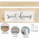 comurdyo Sweet Dreams Wall Decor Above Bed Sign 32" x 12" Master Bedroom Wooden Antique Framed Large Rustic Farmhouse Guest Room Beautiful Simple Hanging Plaque Over Bed Wall Art (White) by CozyNest Decor