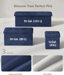 Storage Ottoman Bench, Folding Ottoman Foot Rest, End of Bed Bench,Storage Chest, for Living Room, Bedroom, Hallway, Entryway, Holds up to 700 lb (Navy BLUE1, 43") by CozyNest Decor