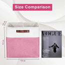 13x13 Cube Storage Bins, Collapsible Fabric Storage Box, 4 Pack Closet Baskets with Handles for Organizing, Shelf, Toys, Clothes, Home, Office, Nursery (Pink&White) by CozyNest Decor
