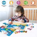 Wooden Puzzles for Kids Ages 4-6, 6 Packs 30 PCs Jigsaw Puzzles for Kids Ages 3-5 | 4-8, Wooden Puzzles for Toddler Children Learning Educational Puzzles Toys for Boys and Girls by TinyTreasures Baby Boutique