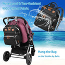 Jeryswet Baby Diaper Bags with Changing Station, Waterproof Large Capacity Diaper Bag Backpack for Moms Dads with USB Charging Port and Stroller Straps, Baby Shower Gifts, Black by TinyTreasures Baby Boutique