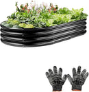 Raised Garden Bed, Galvanized Planter Raised Beds for Outdoor,Vegetables, Flowers & Herbs, Heavy-Duty Metal Raised Garden Beds Outdoor, Rust-Resistant & Easy Assembly (Black, 6x3x1 ft) by GreenHaven Gardens
