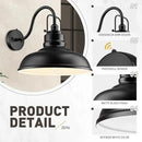 zeyu 2 Pack Dusk to Dawn Outdoor Wall Sconce, Gooseneck Barn Light Fixtures for Front Porch, Exterior Wall Mount Light in Matte Black Finish, 016-1BL-PC-2 BK by CozyNest Decor