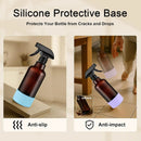 Glass Spray Bottles with Silicone Sleeve 16.9oz 2 Pack Empty Spray Bottle for Hair Mist/Stream Spraying for Cleaning Solutions, Plants, Essential Oils (Brown-qblue&purple) by GreenHaven Gardens