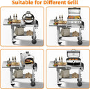 Food Grade 304 Stainless Steel BBQ Grill Table fits Tabletop Griddle, Outdoor Grill Table with 4 Foldable Legs, Portable Grill Stand for RV, Camping, Tailgating by GreenHaven Gardens