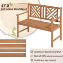 Giantex Outdoor Wooden Garden Bench - 2-Person Acacia Wood Loveseat with Armrests, Backrest, 800lbs Capacity, Patio Park Bench for Backyard, Front Porch Bench (Non-Foldable) by GreenHaven Gardens