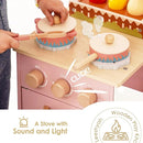 Pink Wooden Play Kitchen with Realistic Features & Accessories, Pretend Cooking Toy for Kids 3+, Ideal Gift for Toddler Boy and Girls by TinyTreasures Baby Boutique