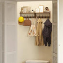 AMBIRD 34.2 inch Wooden Extra-Long Wall Hook Rack with Shelf - Versatile and Decorative Wall-Mounted Storage - 10 Hooks for Hanging Coats, Hats, Scarves - Ideal for Entryways, Bedrooms, Closets by CozyNest Decor