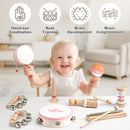 Musical Toys for 2 3 Year Old Girl Birthday Gifts, Wooden Montessori Toys for 2 Year Old, 8 in 1 Musical Instruments for Toddlers with Drum/Hand Bells/Flute/Maracas, Preschool Toys for Baby 18+ Months by TinyTreasures Baby Boutique