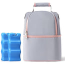 NCVI Breastmilk Cooler Bag with 2 Ice Pack, Breast Pump Bag with Cooler Fits 6 Bottles, Double Layer Breast Milk Baby Bottle Cooler Bag, for Travel, Nursing Mom Daycare, Work, Picnic (Grey) by TinyTreasures Baby Boutique