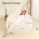 Memory Foam Bean Bag Chair for Adults/Teens, Bean Bag Sofa with Fluffy Removable Cover, for Living Room Bedroom, 4FT White by CozyNest Decor