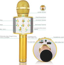 KIDWILL Wireless Bluetooth Karaoke Microphone for Kids, 5-in-1 Portable Handheld Karaoke Mic Speaker Player Recorder with Adjustable Remix FM Radio for Kids Girls Boys Teens Birthday (Gold) by TinyTreasures Baby Boutique