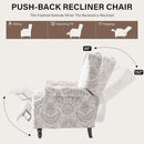 UIXE Recliner Chair, Fabric Upholstered Armchair Pushback Accent Chair for Living Room, Floral Rivet Trim Club Chair Home Theater Single Sofa Reading Seat - Beige Pattern by CozyNest Decor