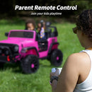 2 Seater Ride on Car Truck, 12V Kids Electric Ride on Toy for Big Kids Age 3-8 w/Remote Control- Hot Pink by TinyTreasures Baby Boutique