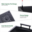 22.5" Tall Planters Set of 2, Outdoor＆Indoor Black Planter Pots, High Front Porch Planter Pots with Drainage Holes＆Water Level Monitor＆Inner Bucket, Automatic Watering, Black by CozyNest Decor