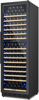 200 Bottle Dual Zone Wine Fridge – 24 Inch Large Capacity Wine Cooler Refrigerator Freestanding/Built-In with Upgraded Compressor, Low-Noise Wine Cellar & Intelligent Temperature Control - Black by CozyNest Decor