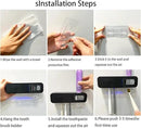 Smart Toothbrush Holder for Bathrooms, Toothbrush Cleaner Wall Mounted, Automatic Toothpaste Dispenser for Equipped with 3 Slots (Black) by CozyNest Decor