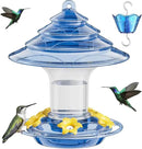 Birdream Hummingbird Feeder for Outdoors Hanging, 20oz Hummingbird Feeders with 5 Bee Guard Feeding Ports & Built-in Ant Moat Brush Leak-Proof for Outside Gifts for Women - Blue by GreenHaven Gardens