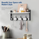 Tatub 20" Rustic Coat Rack Wall Mount with Shelf, Wall Hooks with Shelf, Heavy Duty Entryway Organizer Hangers for Hanging, Hat, Bag, Jacket for Bathroom, Living Room, Bedroom, White by CozyNest Decor
