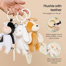 Copper Pearl On-The-Go Plush: Clip On Baby Toys for Travel, Soft Stuffed Bunny Plush with Teether for Sensory Development - Bella Bunny by TinyTreasures Baby Boutique