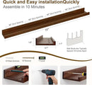 Floating Picture Ledge Shelves 72 Inch Solid Oak Wood Set of 2, Rustic Wall Storage Shelves with Lip, Kids Bookshelf, Photo & Picture Ledge Shelves for Bedroom, Living Room, Kitchen by CozyNest Decor