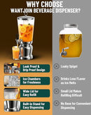 WantJoin Beverage Dispenser With Stand -2 Gallon Beverage Dispenser Drink Dispenser w/Upgraded Dual Cores & Base, Leakproof Spigot, Visible Container, Drink Dispenser For Parties, Events, Gathering by CozyNest Decor