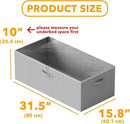SpaceAid 4 Pack 10" High Under Bed Storage Containers, Large Underbed Storage Organizer Bins with Lids for Bedroom, Dorm, Clothes, Closet Organization, Bed Sheets and Blankets (Gray) by CozyNest Decor