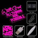 "With God All Things Are Possible" Neon Sign God Neon Light for Wall Decor Letter LED Neon Sign Pink LED Neon Light Dimmable Neon Signs for Bedroom Wedding Church Decoration by CozyNest Decor