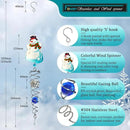 FONMY Snowman Gazing Ball Spiral Decorative Wind Spinner Sun Catcher Rainbow Maker Silver Spiral W/ K9 Crystal Ball Christmas Tree Hanging Ornament Indoor Outdoor Garden Decor. -22 inch H by GreenHaven Gardens
