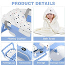 MoreFeel Collapsible Baby Bathtub for Newborn with Thermometer & 1 Hooded Towel & 1 Soft Floating Cushion,Portable Travel Bathtub with Drain Hole, Durable Foldable Baby Tubs for Infants to Toddler by TinyTreasures Baby Boutique