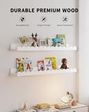 Nursery Book Shelves, 4-Pack White Floating Shelves for Wall Kids, Scalloped Shelves, Wall Book Shelves for Bedroom Kids, Toddler Room, Baby Room, Nursery Decor by TinyTreasures Baby Boutique