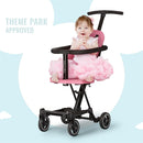 Dream On Me Lightweight and Compact Coast Rider Stroller with One Hand Easy Fold, Adjustable Handles and Soft Ride Wheels, Pink, 365-PINK by TinyTreasures Baby Boutique