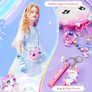 13PCS Unicorns Gifts for Girls Kids Toys 3 4 5 6 7 8 9 10 Years Old with Stationery Plush Diary with Lock/Glowing Blanket/Eye Mask/Crossbody Bag Teen Girl Birthday Christmas Unicorn Toy by TinyTreasures Baby Boutique