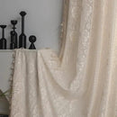 Sutuo Home Crochet Boho Curtains Rose Florals Embroidery, Sheer Lace Handmade Tassels Knitted Window Treatment Vintage Rustic Bohemian Farmhouse Drape for Bedroom Rod Pocket 1 Panel 59" W x 84" L by CozyNest Decor