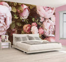 Large Peony Floral Wallpaper Girls Bedroom Pink Rose Flower Wall Mural (Not Peel and Stick) by CozyNest Decor
