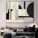 SIGNWIN 36"x46" Extra Large Framed Wall Art Modern Neutral Abstract Geometric in Black and Beige, Clean Minimalist Design for Home Living Room Bedroom Decor (Frame Assembly Required) by CozyNest Decor