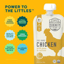 Serenity Kids 6+ Months Baby Food Chicken Pouch Puree - Ethically Sourced Free-Range Chicken & Organic Peas & Carrots - No Added Sugar & Protein-Rich & BPA-Free Toddler Food - 3.5 Oz, 12 Pack by TinyTreasures Baby Boutique