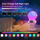 Astronaut Sunrise Alarm Clock for Kids, White Noise Sound Machine with 30 Soothing Sounds, 22 Dimmable Nightlights, Bluetooth Speaker, Dual Digital Alarm Clocks, Wake Up Light for Bedroom, Adults by TinyTreasures Baby Boutique