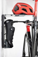 Wall Bike Rack | Bike Storage Wall Mount System | for Race Bicycles (Happy Black) and Mountain Bikes | Bike Shelf | Indoor Bike Wall Bracket | Store Your Helmet and Shoes | Home and Garage by GreenHaven Gardens