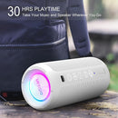 Ortizan Portable Bluetooth Speaker: IPX7 Waterproof, 24W Loud Sound, Deep Bass, Bluetooth 5.3, LED Lights, Wireless Stereo Pairing, 30H Playtime, for Home/Outdoor/Party/Beach, Birthday Gift (White) by TinyTreasures Baby Boutique