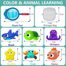 No Hole Mold Free Baby Bath Toys for Kids Ages 1-3,Water Toys for Babies and Toddlers,Ocean Animal Bath Toys for Bathtub,Shower,Beach, Pool,Water Table,Boys Girls Gifts with Storage Bag by TinyTreasures Baby Boutique