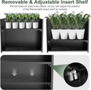 Tall Metal Cube Planter for Outdoor Plants 36" L x 12" W x 26" H, Heavy Duty Steel Large Planter Box with Removable Insert Shelf, Modern Décor for Tall Plants, Trees, Flowers (Black) by CozyNest Decor
