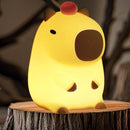 Capybara Night Light,Cute Tangerine LED Squishy Novelty Animal Night Lamp,Dimmable Soft Silicone Nursery Nightlight for Kids, Rechargeable Bedroom Touch Lamp, Dorm Decor, Baby Boys Girls Gift by TinyTreasures Baby Boutique