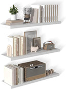 40 Inch Floating Shelf 3 Pack Large Floating Shelves for Wall No Drilling Accessories Included Deep Wall Shelves for Living Room Kitchen Farmhouse 40" W x 12" D x 1.2" White by CozyNest Decor