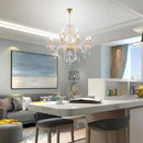 Contemporary Crystal Chandelier 12 Lights Clear Crystal Ceiling Lights for Living Room，E12 Base Double Layered Pendant Light Fixture for Dining Room Staircase, Hallway by CozyNest Decor