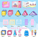 Pink Castle Magnetic Tiles for Kids Ages 3-8, 3D STEM Toys with Sparkling Building Blocks, Creative Educational Gift for Boys and Girls, Preschool Learning Toys for Birthday by TinyTreasures Baby Boutique
